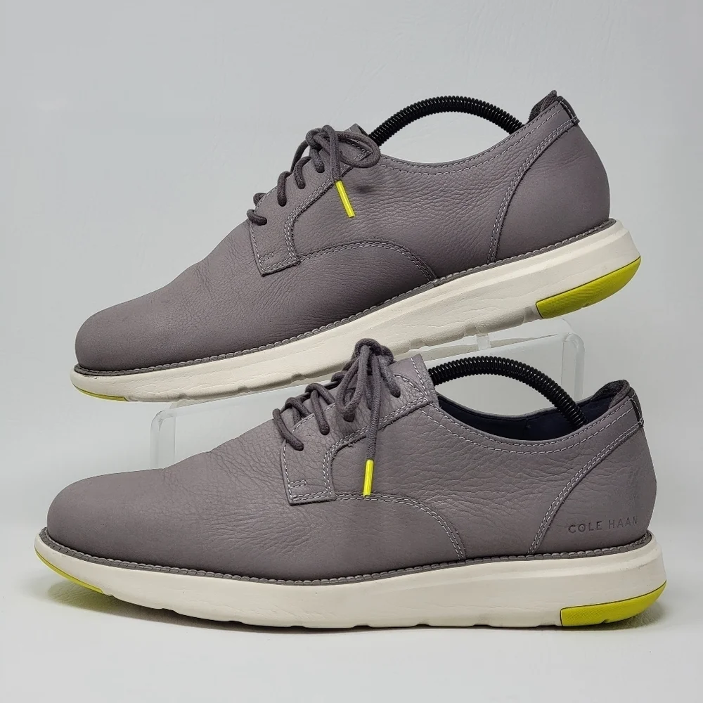 Cole Haan Grand Atlantic Gray Leather Oxfords Dress Shoes Men Size 10M Pre-owned